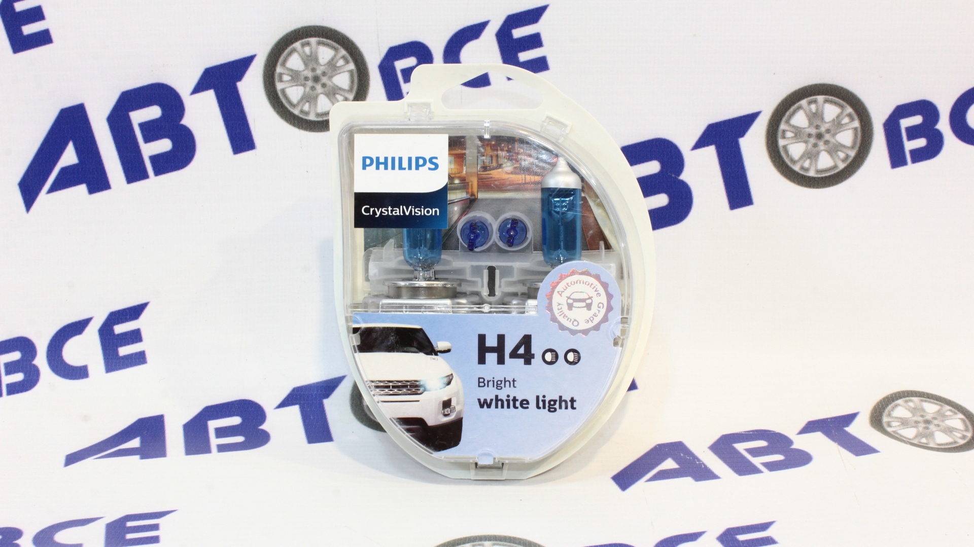 Лампа фары (галогенная) Ближний-Дальний свет H4 12V 60\55W 4300K Cristal Vision kit (комплект 2шт) PHILIPS